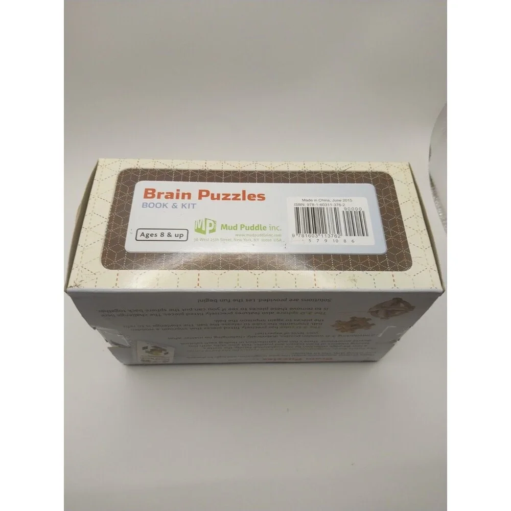 Brain Puzzles- Set Of 2 Wooden Puzzles —Mud Puddle inc. Book & Kit. New 2015 NOS